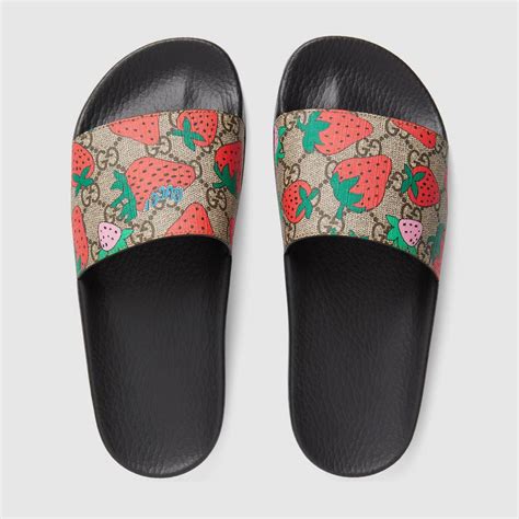 gucci slide strawberry|Gucci slides pursuit.